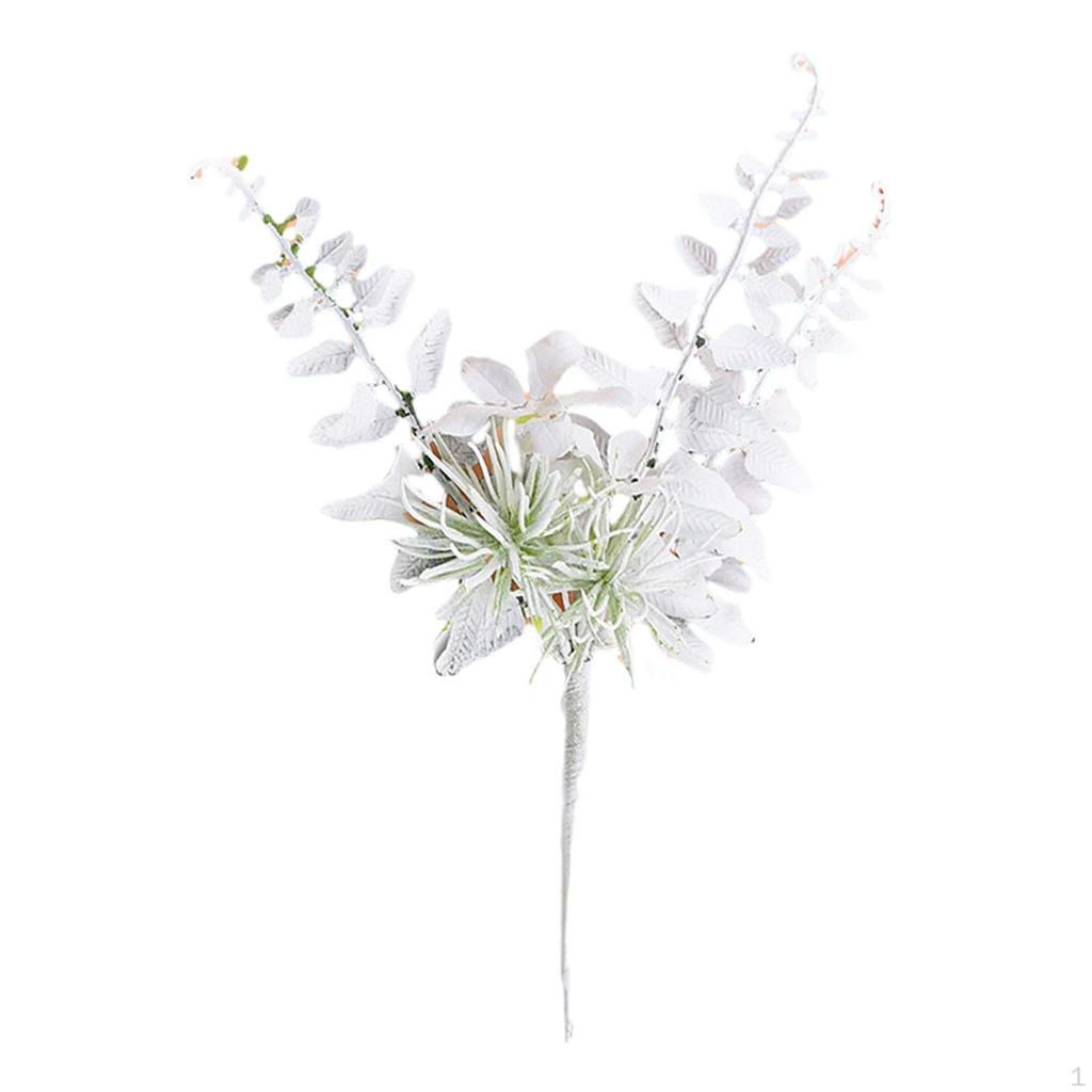 Artificial , Fake Wood, Cedar Stem Snowy Accessories, False Plants Faux Leaves for Christmas