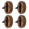 4PCS Folding Coat Hooks Wooden Round Farmhouse Foldable Wall Hooks for Hanging Clothes Towels Hat Backpack Purse Black