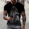 Summer New Foreign Trade 3DT-shirt Casual Men's T-shirt Short-sleeved 3D Printed T-shirt Cat