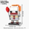 MOOXI Verschiedene Horrorfilme Sadako Tod Billy BrickHeadzed Erwachsene Bausteine Set MOC Ziegelmodellbausatz Spielzeug Kind Junge Mädchen Geschenk