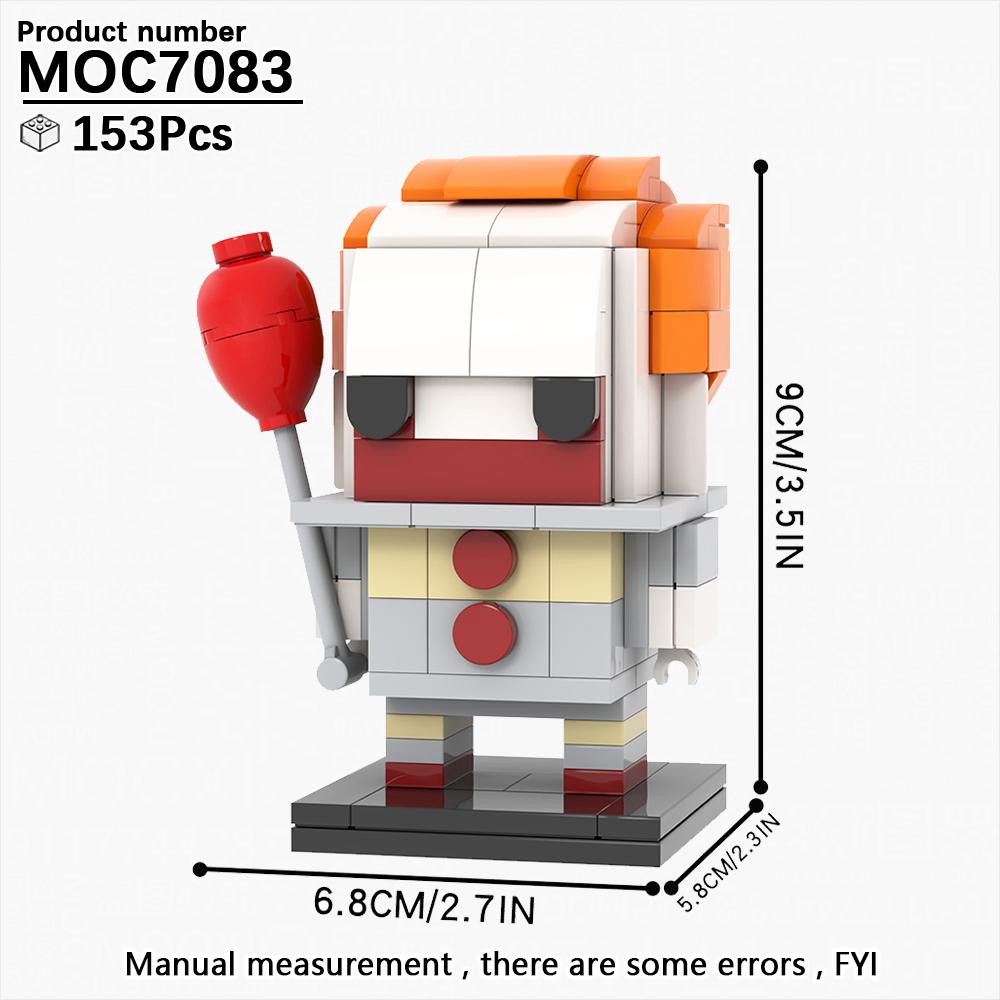 MOOXI Verschiedene Horrorfilme Sadako Tod Billy BrickHeadzed Erwachsene Bausteine Set MOC Ziegelmodellbausatz Spielzeug Kind Junge Mädchen Geschenk