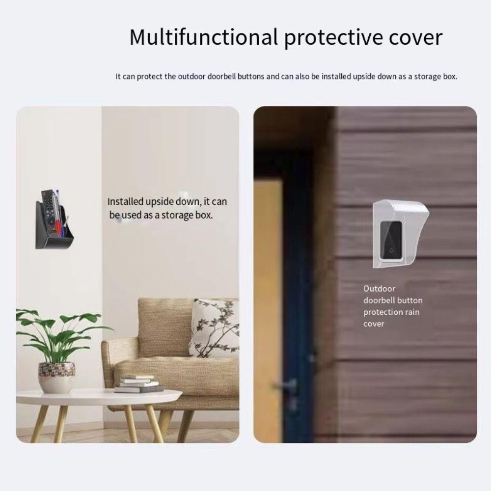 Plastic Wireless Doorbell Rainproof Cover Transparent Wireless Doorbell Cover  Outdoor