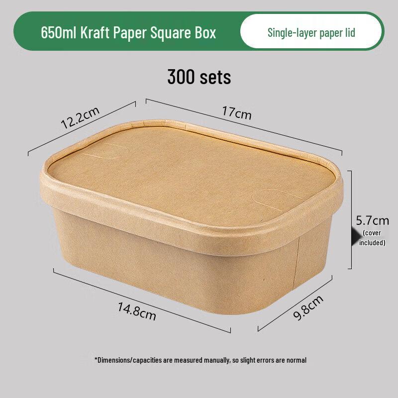 Disposable Kraft Paper Meal Box with Lid