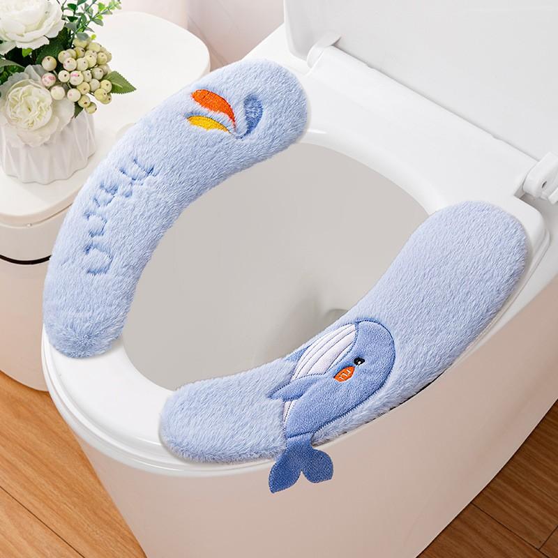 Adhesive Type Toilet Cushion Winter Toilet Cover Toilet Cushion Toilet Sticker Washable and Thickened Bathroom Accessories