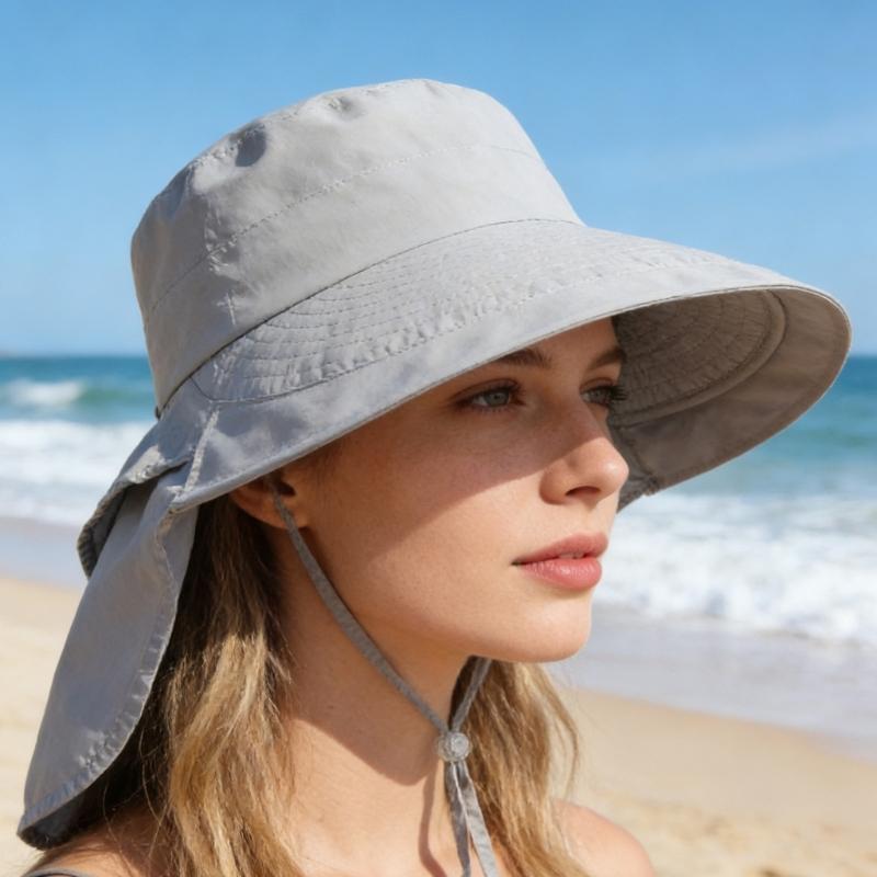 Sun Protective Wide Brims Fisherman Hat With Large Neck Covers For Outdoor Activity Hiking And Beach Camping Accessory