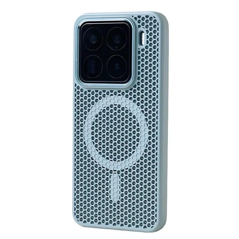 For Xiaomi Mi 15 Ultra 15pro Mi 14 Magnetic Alloy Lens Wireless Charging Cover Hollow Honeycomb Mesh Cooling Magsafe Phone Case