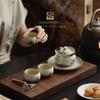 Mr. Ji Beige Ru Kiln Tea Set with Sea Water River Cliff Design