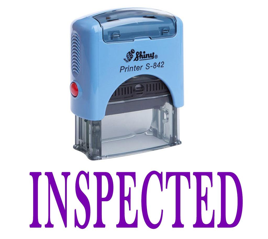 INSPECTED Self Inking Rubber Stamp Office Stationary Custom Shiny Stamp