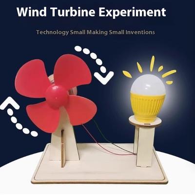 DIY Holzwindrad Modell Kinderspielzeug Wissenschaftliches Spielzeug Montage Dampftechnik Physik Bildung Lernspiel Spielzeug