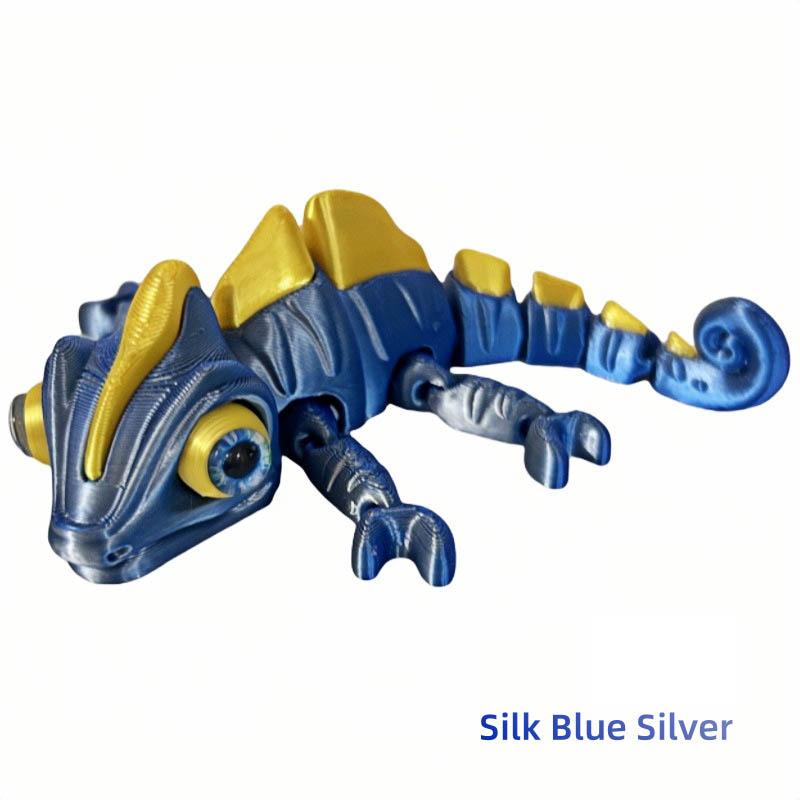 3D tištěná vícebarevná hračka chameleona Simulované pohyblivé oči Kreativní gradient Pascal Rapunzel Figurka ještěrky Hračka Dekorace domova