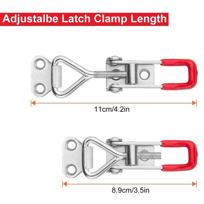 1~8PCS Iron Galvanized/Stainless Steel Adjustable Toggle Clamp Catch Clasp Quick Release Clamp Anti-Slip Push Pull Toggle Clamp