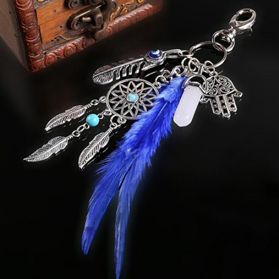 Llavero Boho Llavero metal pluma borlas Dream Catcher llaveG2