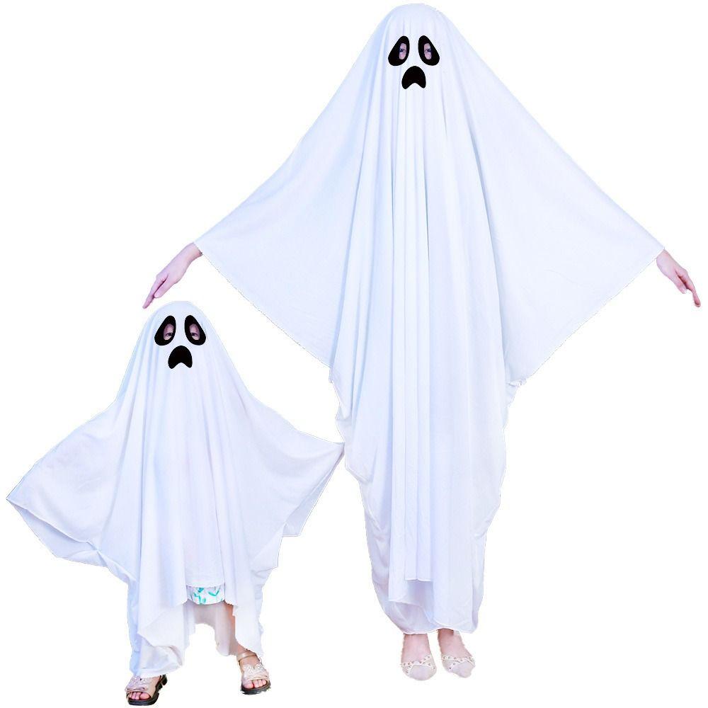 Terror Ghost Costume Cape White Masquerade Cloak Funny Halloween Costumes  Party Ball
