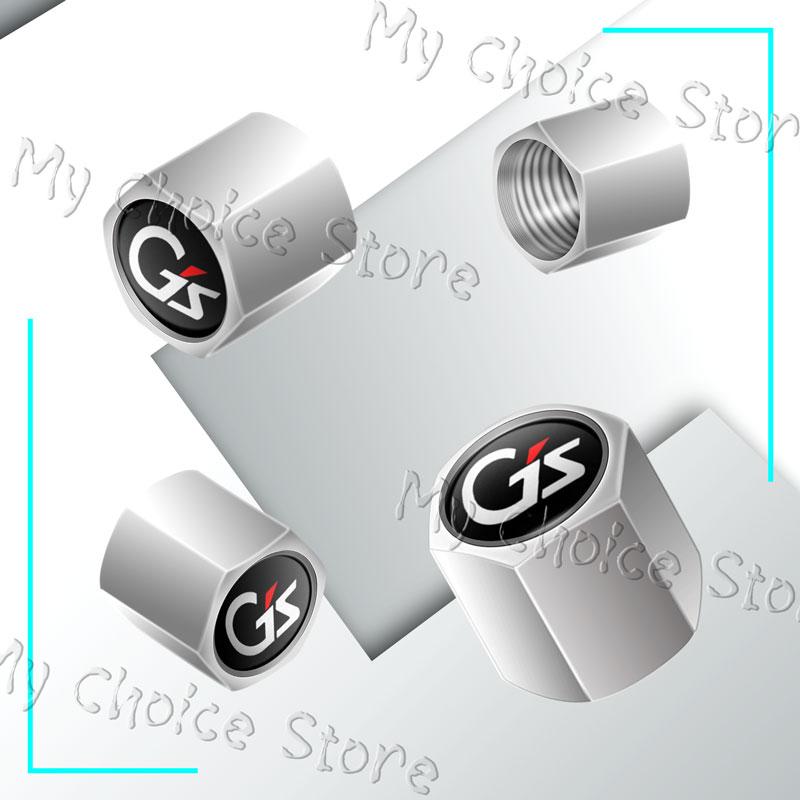 4Pcs/lot GS Emblem Car Wheel Tire Valve Caps Tyre Stem Airdust Waterproof Covers For Toyota RAV4 Hilux Voxy Noah Zrr80 65 R70