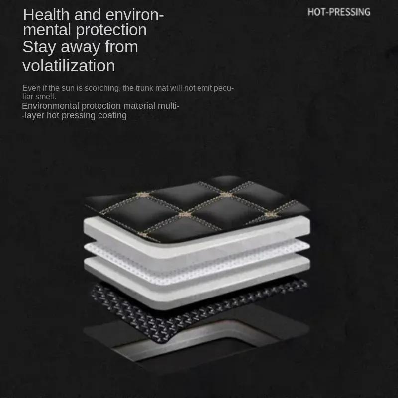 PU Leather Custom Car Trunk Mats for Ssangyong Actyon Rexton Korando Interior Details Car Accessories Carpet All Models