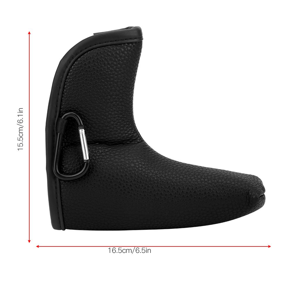 L shape Putter Headcover Slotted Blank PU Waterproof Fabric Thicken Plush  (black )