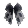 Holiday Themed Hair Clip Halloween Bat Mesh Bow Spring Clips, Black White Lace Spider Web Accessories Barrettes, Gothic Dark Style for Women