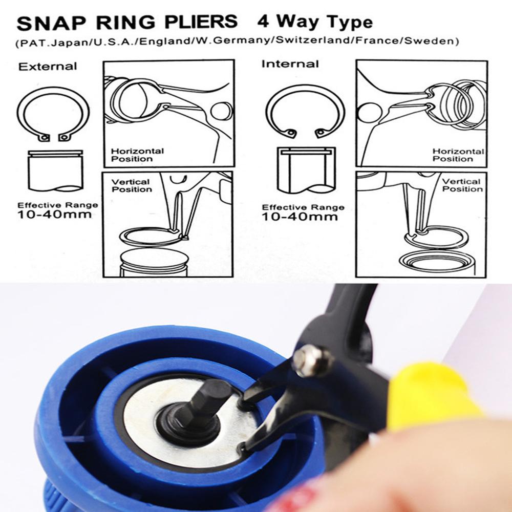 2 In 1 Circlip Plier Internal and External Ring Remover Crimp Tool Multifunctional Retaining Snap Ring Plier Hand Tool