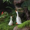 Weather Resistant Garden Decor Realistic Goose Ornament, Miniature Resin Figurine, Statue Yard Figurines for Outdoor Micro Landscape Bonsai Patio