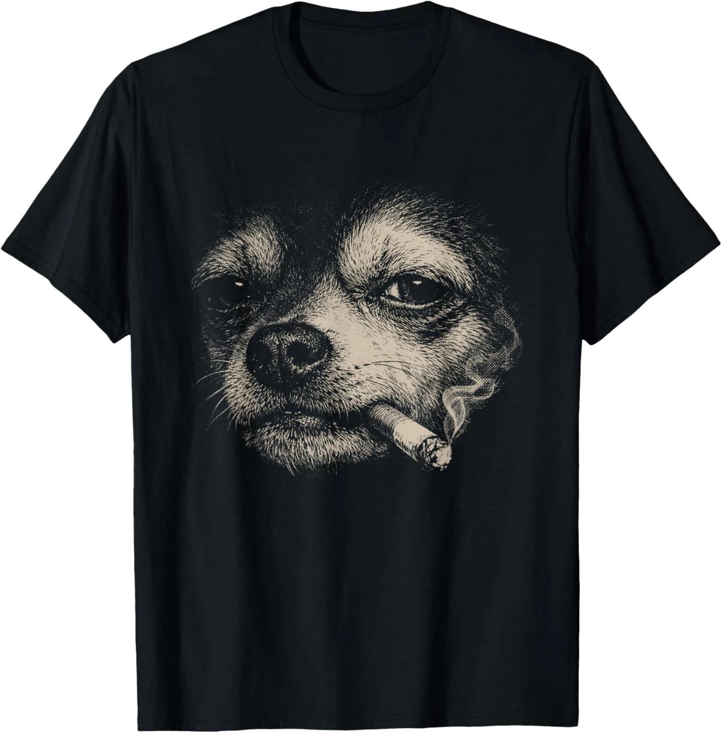 

2026 Summer Womens Dog Smoking TShirt Cotton and Breathable Short Sleeve Streetwear Oversized Loose Casual S