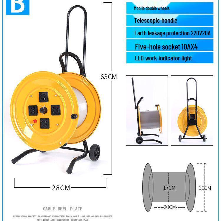 Portable Movable Cable Reel Winder and Roller Spool