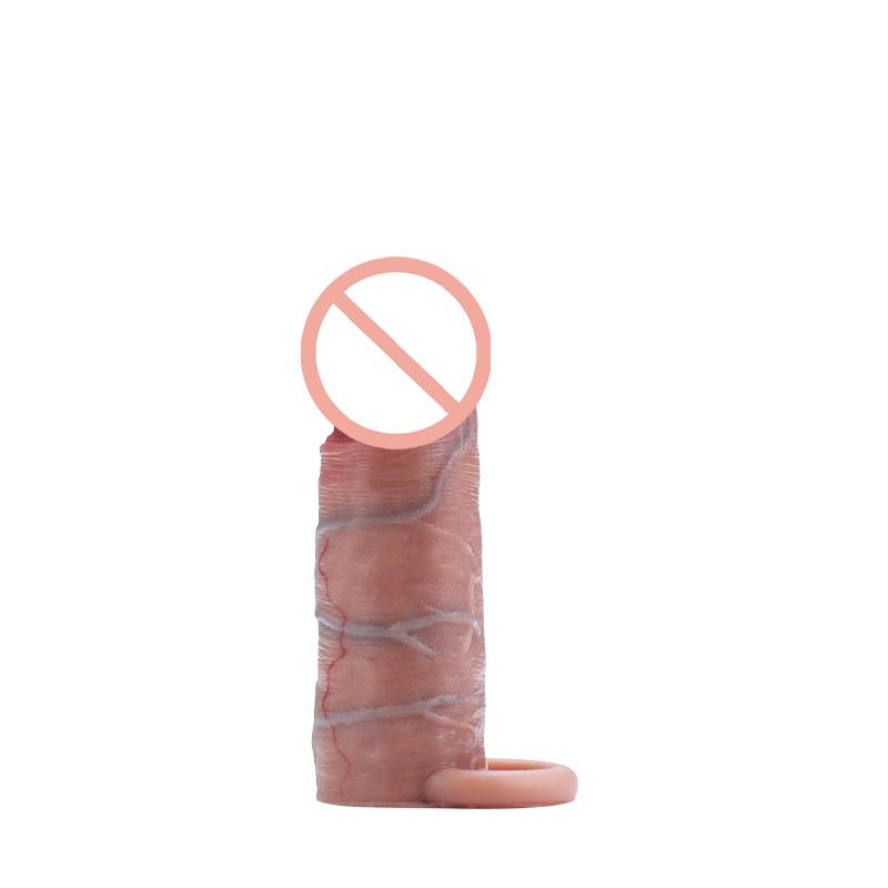 Wiederverwendbarer Silikon 12-16 CM Penisring Männer Penis Hülle Ärmel Dickvergrößerung Extender Dildo Verzögerung Ejakulation Sexspielzeug für Männer