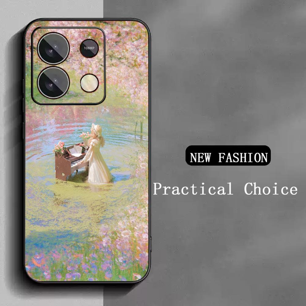 Claude Monet Painting Classic Art Phone Case For Redmi Note 14 13 12 11 Pro Plus S 5G 14C A3 Soft Black Phone Cover