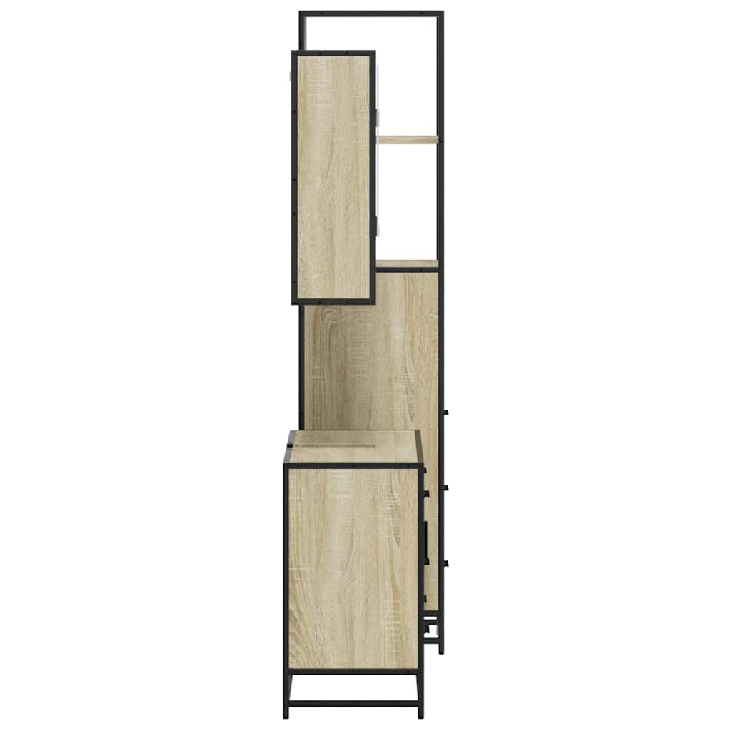 3 piece bathroom furniture set in Sonoma oak engineered wood