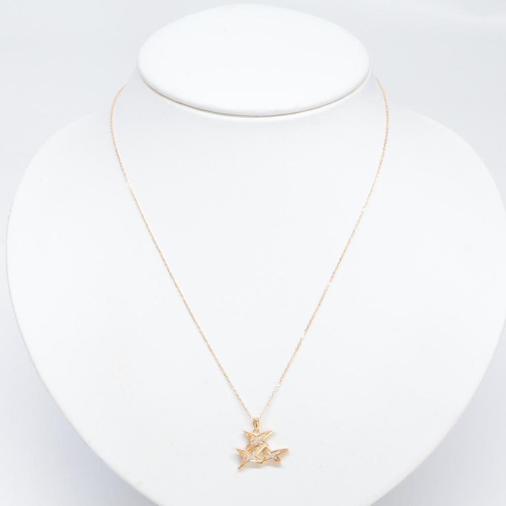 MAUBOUSSIN 750 Diamond Etoile Star Necklace Yellow GoldUsed