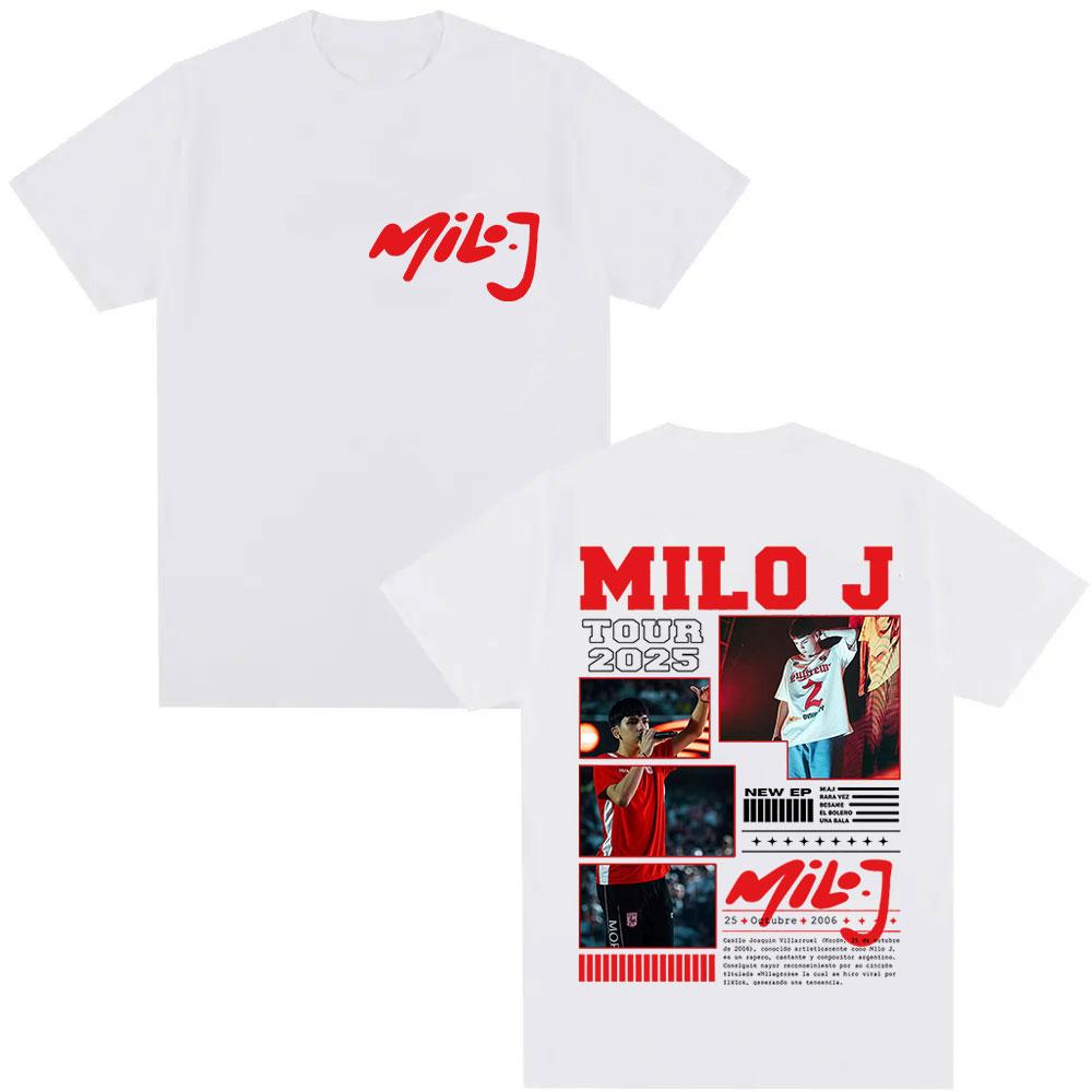 Rapper Milo J Tour 2025 Graphic Tshirt Unisex Hiphop Pop Music Shortsleeved Fashion Summer Print 100 Pure Cotton Tshirt