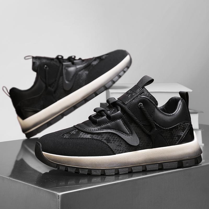 Thick-soled spring 2025 trend new Agamzi heightening leather surface men's shoes sports and leisure shoes trendy shoes student men's models