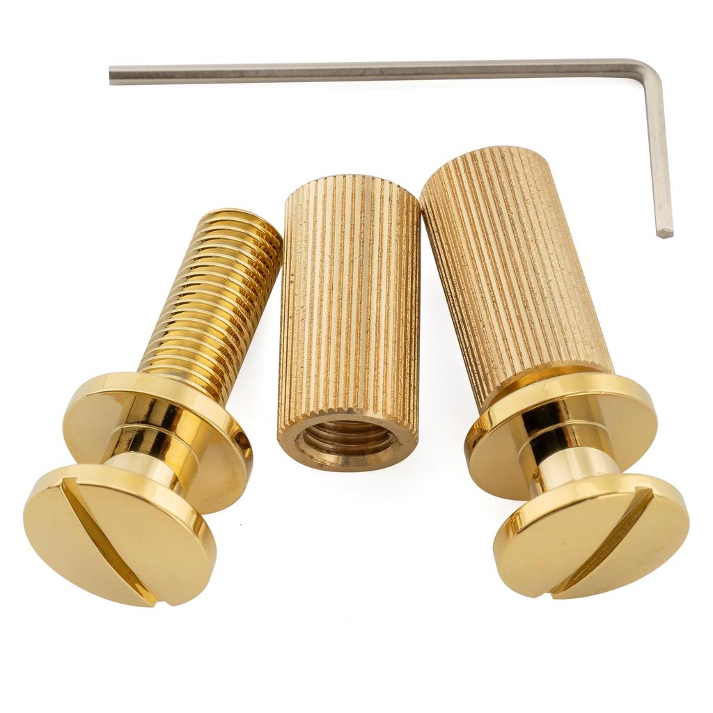 Musiclily Ultra 10.4mm Brass Wraparound Bridge with Stop Tailpiece, Preset, USA, for Electric Guitars, Gold