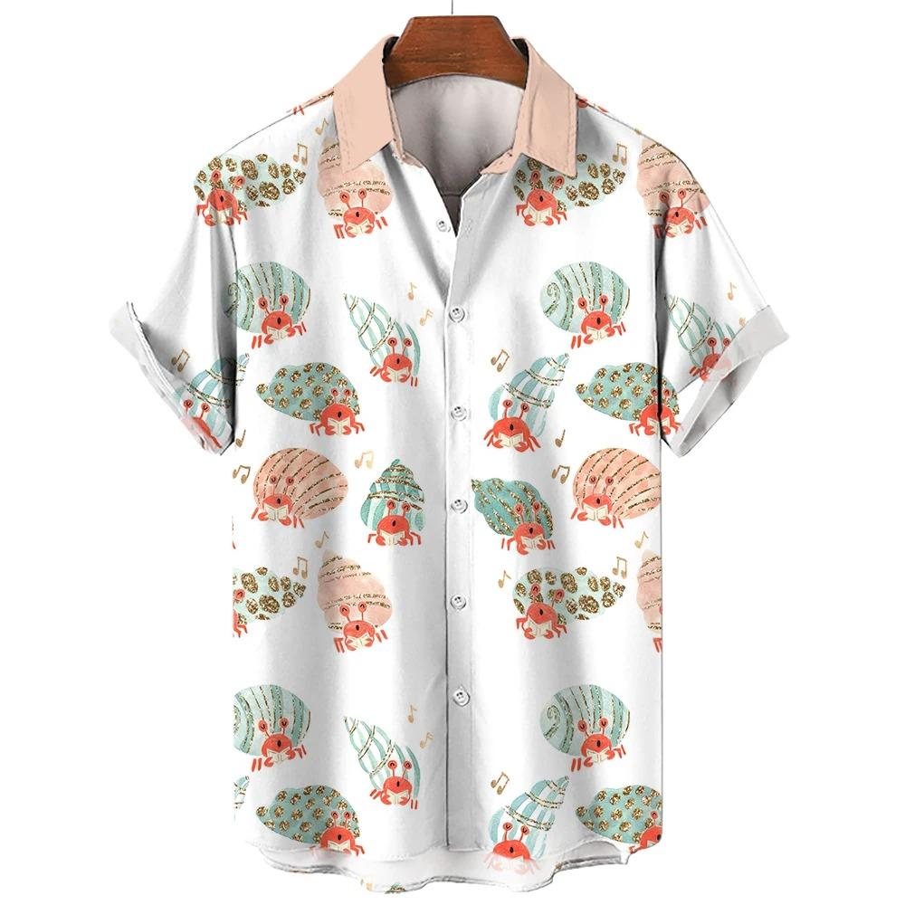 Pánské košile Mořské zvíře Mořský koník Malířský styl Tištěná košile s krátkým rukávem Autentický ležérní pánský top Svetr Košile