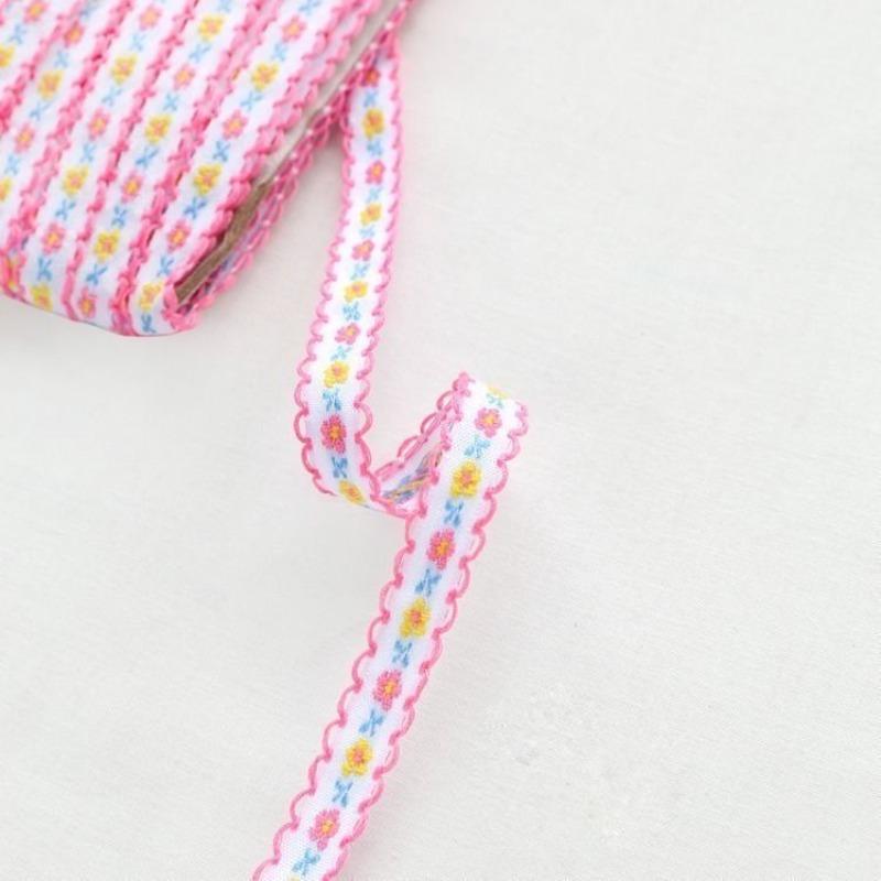 Lace Fabric Webbing Embroidery, Floral 1cm Handmade DIY Accessories Ribbon Clothing Decoration Jacquard Belt Length 3 Meters
