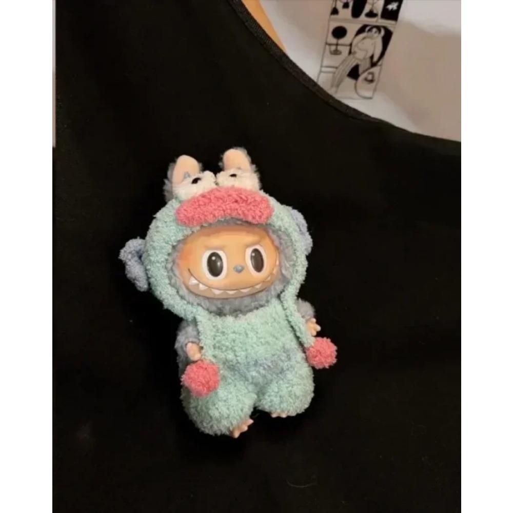 New 17cm Labubu Inventory Cute Fashion Clothing Accessories Labubu Headband Scarf Decoration Bubble Doll Clothing Birthday Gift