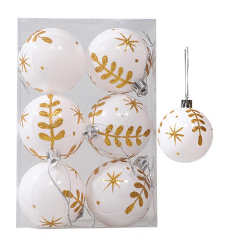 6Pcs Durable Plastic Christmas Ball Set 10 Colors 6cm Xmas Ornament Ball Suspensable Christmas Tree Balls Storefront