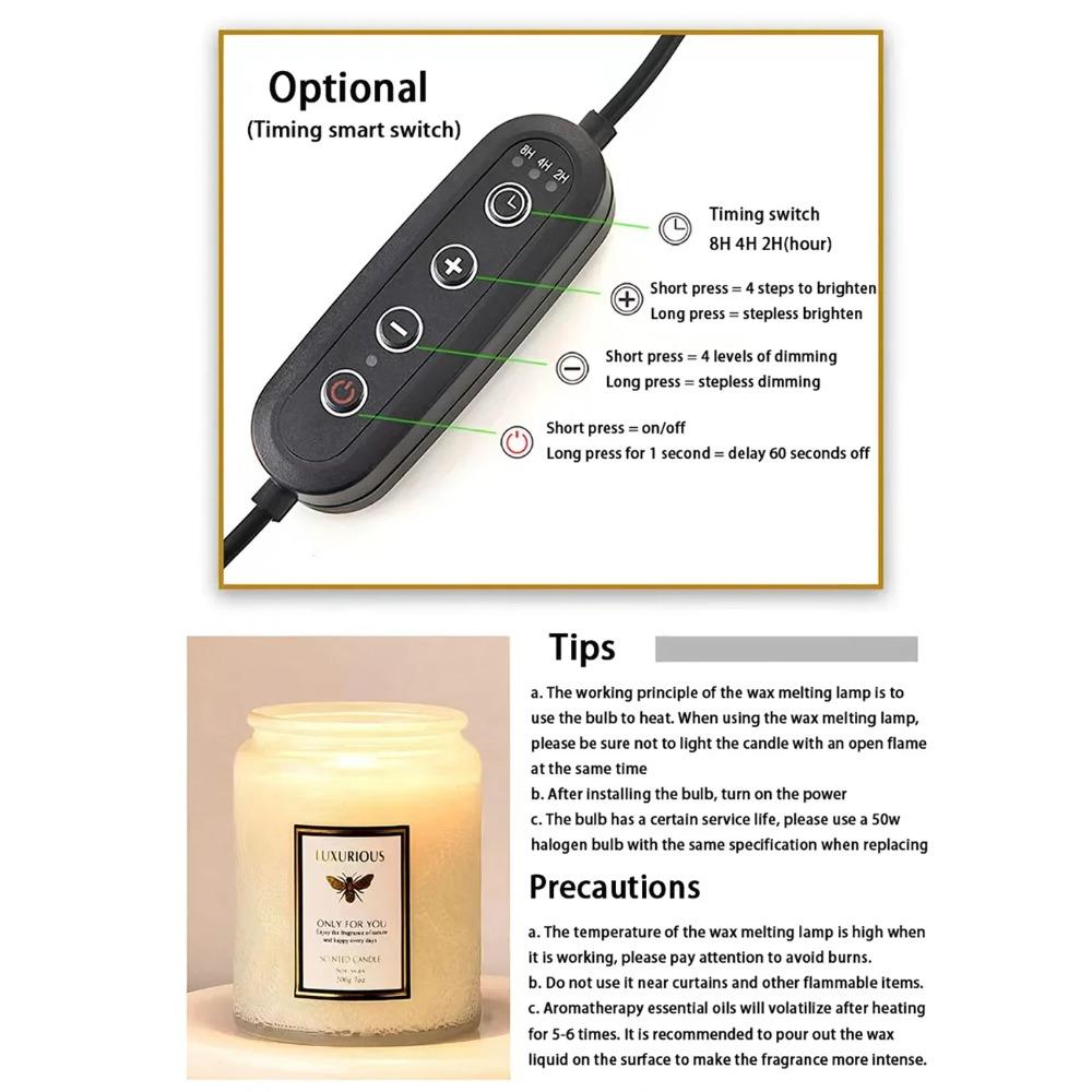 Dimmable Candle Warmer Wax Burner Retro Indoor Lighting Lights Wax Melt Burner Table Lamp Candle Melting Tools Home Decor