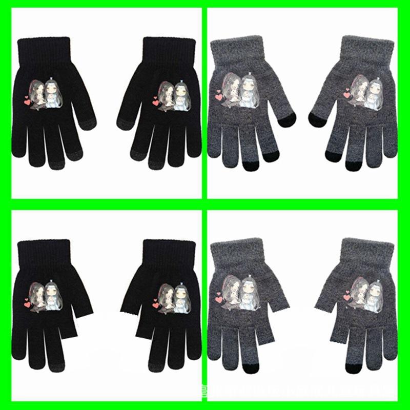 One Piece, Luffy, Chopper, Zolona Mero, Anime Online Game Peripheral Gloves, Gray Full-finger Autumn and Winter Warm and Cold Protection