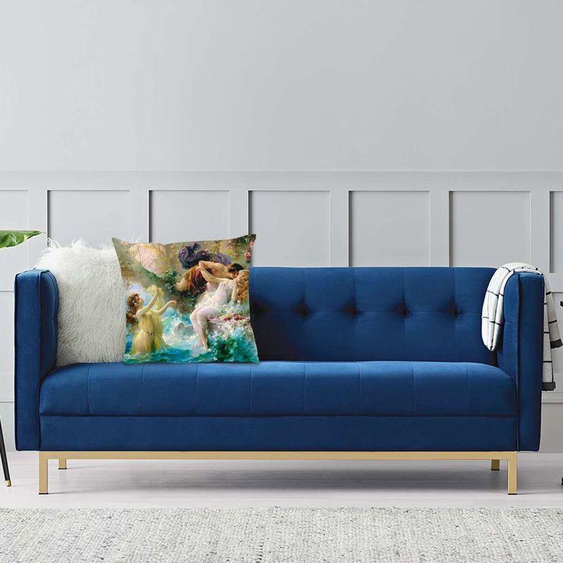 Nordic Victorian Angel Cushion Cover Velvet Fairies Sea Throw Pillow Case Living Room Decoration Pillowcase