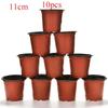 10pcs Garden Supply Mini Soft Plastic Two-Tone Plant Trays Flower Vases Nursery Pots Round Planter