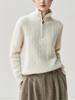 Autumn/Winter Women's Thick Cashmere Half-Zip High Neck Loose Sweater