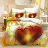 3D Valentine's Day Duvet Cover 2/3 Pieces Romantic Love Bedding Set AU/DE/EU Full Size Luxury Duvet Cover Polyester Soft Couple Cover