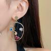 Natural stone love face earrings fashion niche design earrings light luxury high sense unique earrings