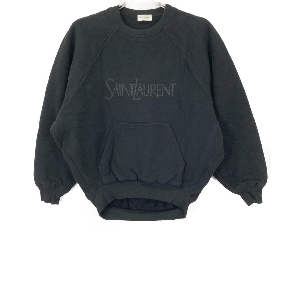 Yves Saint-Laurent 23ss 720944 Glitter Logo Sweat Trainer Tops S blackUsed