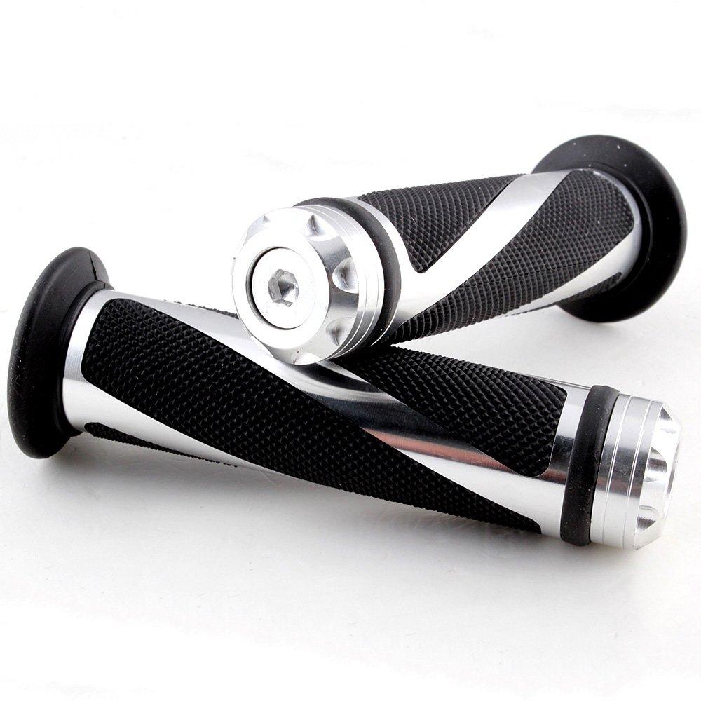 evomosa Motorcycle Clip Universal Bar End Grip End Bar Spiral Grip Aluminum Universal 22.2mm