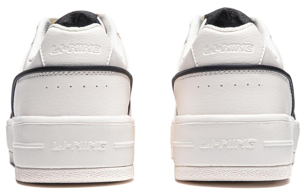 Li Ning Cheese Slip Resistant Abrasion Resistant Low Top Skateboard Shoes Women's White Black AGCU104-1