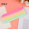 Relief Pencil Case Pop Case, Large Capacity Silicone Storage Bag, with Durable Pouch Bubble Toy Decompression Stationery for Kids School Office