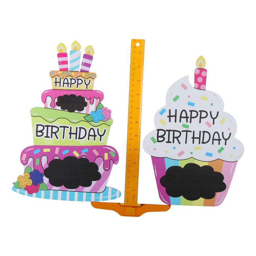 1/2pcs Boxwood Birthday Sign Colorful Birthday Decoration Pendant Birthday Cake Sign Girls