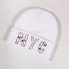 Rhinestone Nyc Letters Knit Hat For Unisex Autumn Winter Warm Cap Fashion Gift