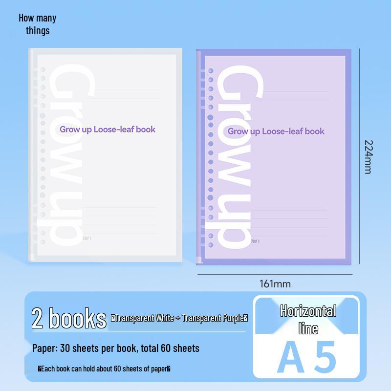 Comfortable Colorful Loose-Leaf Binder: B5/A4/A5, Detachable & Replaceable Pages, Ideal for College Students Studying for Exams